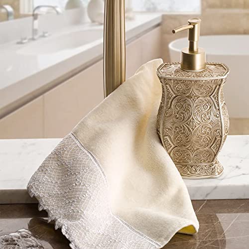 Creative Scents Victoria Liquid Hand Soap Dispenser for Bathroom with Pump | Decorative Beige Countertop Lotion Dispenser - style: Soap Dispenser