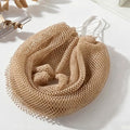 Exfoliating Bath Towel Set for Women Strong Cleaning Back Scrubber - color: Khaki