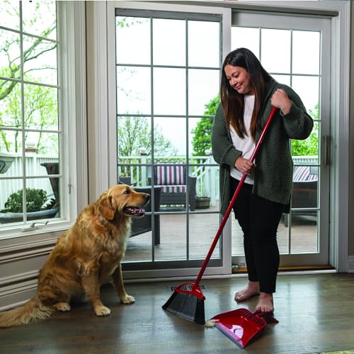O-Cedar Pet Pro Broom with Step-On Dustpan | Remove 99% with One Sweep | Removes 3 Times More Pet Hair | Quiet Cleaning Tool for Cat and Dog Owners - size: PowerCorner Pet Pro Broom