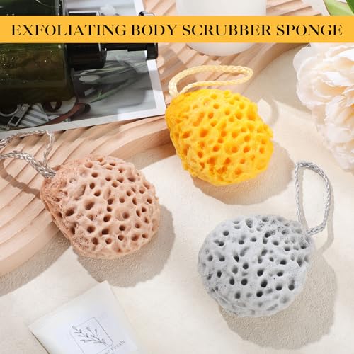 FoldTier 6 Pcs Bath Sponge Deep Cleansing Body Loofah Gentle and Deep Exfoliating Body Scrubber Bath Accessories Men Women Baby Sponge for Bathing Shower (Classic Color) - color: Classic Color