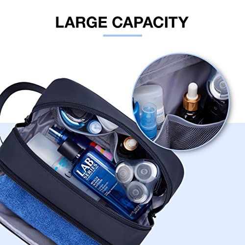 BAGSMART Travel Toiletry Bag for Men, Dopp Kit Water Resistant Shaving Bag for Toiletries Accessories, Navy-Medium - color: Navy, size: Medium