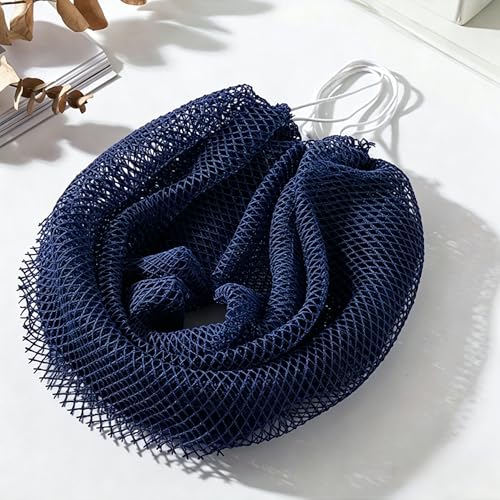Exfoliating Bath Towel Set for Women Strong Cleaning Back Scrubber - color: Blue