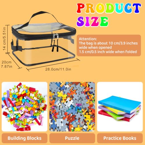8 Packs Toy Storage Bags, Reusable Clear PVC Board Game Storage, Toy Storage Organizer Bags with Zipper for Building Blocks, Puzzle and Handmade Accessories, Clear Toiletry Bag - color: Black, size: XX-Large