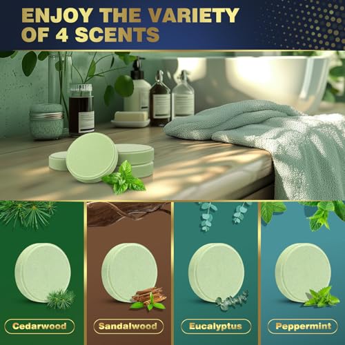 Qivatex Shower Steamers Aromatherapy for Men, Birthday Gifts for Men, Teen | Natural Essential Oils Spa Stress Relief & Relaxation Self Care Gifts for Him, Men, Dad, Husband, Boyfriend, Teen Boys - style: Blue Men