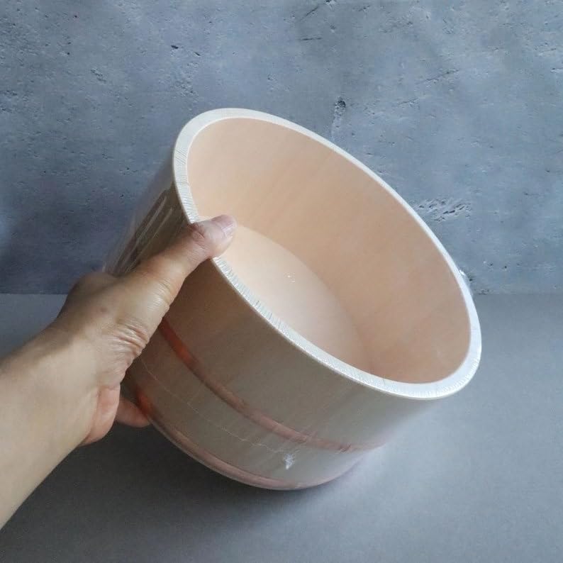 direfly Set of Natural Wooden Bath Stool | Hinoki Handy Bucket | Hinoki soap Dish