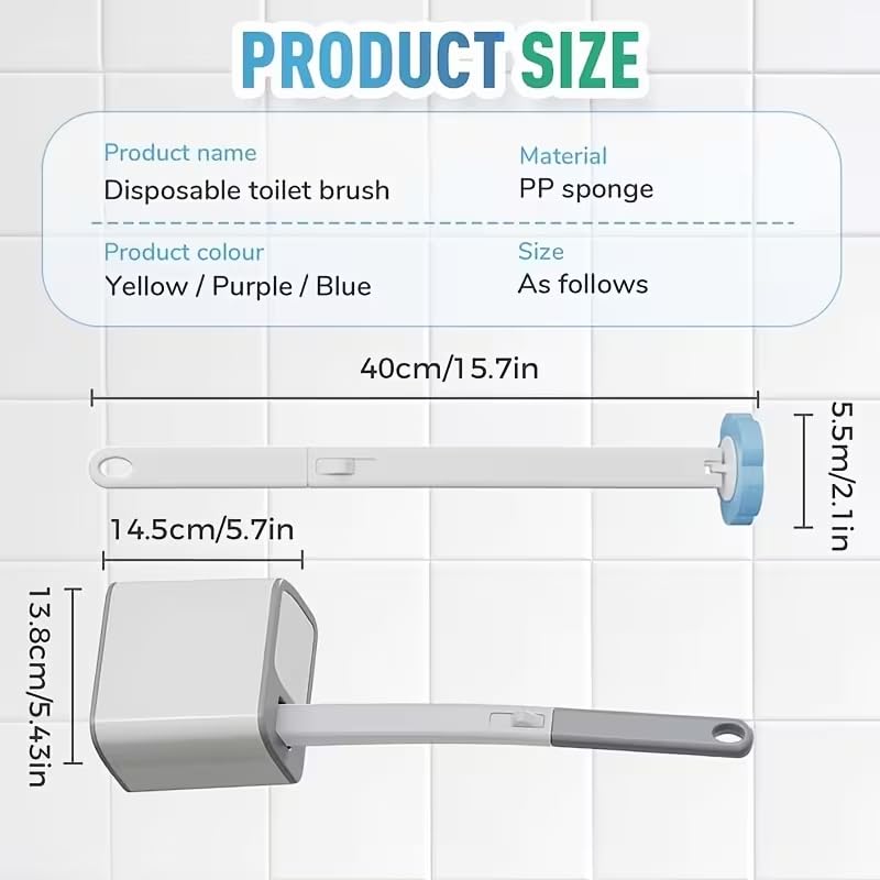 Disposable Toilet Brush Cleaning System with 24pcs Refill Pad Replacement Heads, Toilet Cleaning Stick, Wall-Mounted Toilet Wand Kit for Bathroom Maintenance, Toilet Brush with Holder