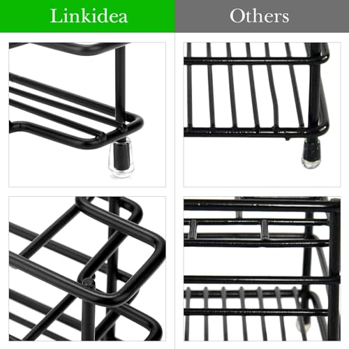 Linkidea Toothbrush Holder for Shower, Stainless Steel Brush Stand, Countertop/Wall Mount 3 Slots Organizer Compatible with Colgate Extra Clean, Oral-B CrossAction Manual Toothbrush (Black) - color: Black