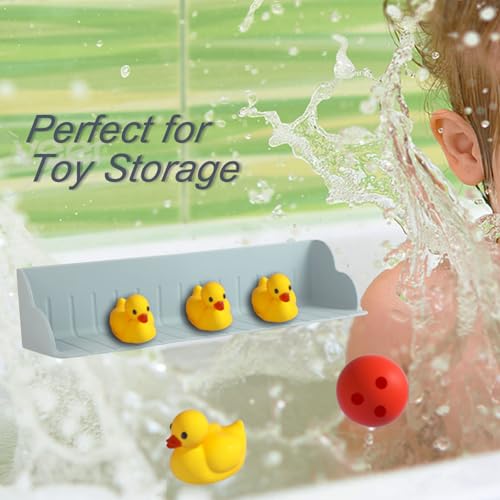 Bathtub Splash Guard, Kids Bath Toy Shelf Spill-Proof Bathtub Tray Kitchen Sink Organizer Waterproof Barrier Suction Cup - color: Light Blue