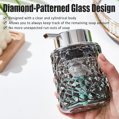 Malachi Foaming Hand Soap Dispenser, Refillable Clear Glass Foam Pump Bottle for Hand Soap, Dish Soap, Body Wash, Shampoo, Facial Cleanser & Baby Wash, Multi‑use for Bathroom, Kitchen & Commercial Use - color: Black