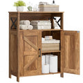 Homhedy Farmhouse Bathroom Storage Cabinet with 2 Doors, Toilet Paper Cabinet with Adjustable Shelf, Small Bathroom Cabinet for Kitchen/Laundry/Living Room, 11.8 x 23.6 x 31.5 Inches, Rustic Walnut - color: Rustic Walnut