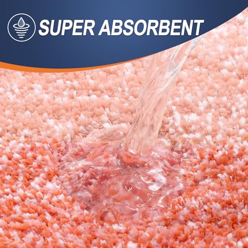 OLANLY Small Bathroom Rugs Mat 24x16, Extra Soft Absorbent Microfiber Bath Rugs, Rubber Backing, Quick Dry, Machine Washable Bath Mats for Bathroom Floor, Tub and Shower, Home Decor Accessories, Coral - color: Coral, size: 24" X 16"