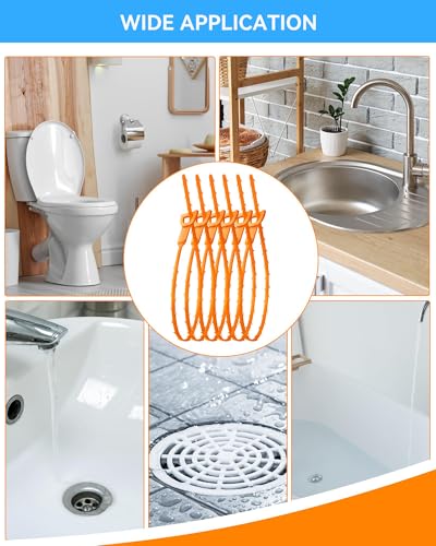 6 Pack Drain Clog Remover - Flexible Drain Snake for Effective Cleaning Hair and Debris in Sink or Bathtub, 20 Inch - style: 20 IN