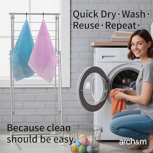 ARCH&M Exfoliating Washcloth & Back Scrubber, 35 Inch, 3 Pack, Off-White | Japanese Beauty Washcloth for Shower, Smoother Skin, Korean Body Towel, Deep Exfoliation Daily Use, Removes Dead Skin - style: Off-White x 3