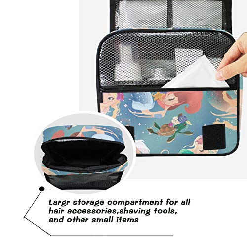 senya Hanging Travel Toiletry Bag Kit Makeup Case Cosmetics Organizer for Men Women - color: Mermaid Girls Princess