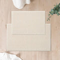 FRESHMINT Chenille Bath Rugs Set - 2 Piece (17"x24" + 20"x32"), Non-Slip Bath Mats, Absorbent, Washable, Cream White - color: Cream, size: 24"x17"+32"x20"