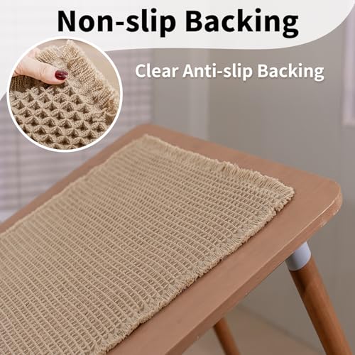 Waffle Runner Bath Mat - Long Boho Bathroom Rugs Non Slip Washable, Super Absorbent & Quick Dry, Soft Bath Mat Farmhouse Bathroom Decor, 24'' x 72'', Khaki - color: Khaki, size: 24'' X 72''