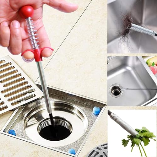 76 Inch Drain Snake Upgraded Ergonomic Grip – Toilet Snake Flexible Grabber Claw for Clog Remover & Pick Up Small Items - color: 79'' Ball