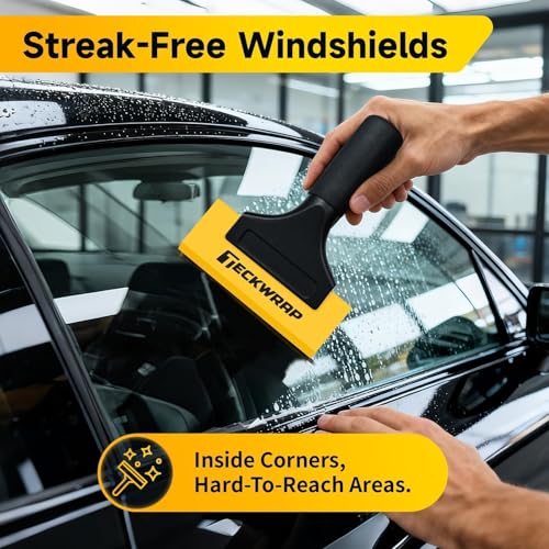TECKWRAP Mini Silicone Squeegee for Window Tint –5 Inch Small Squeegee for Car Windshield, Shower Glass, Mirrors, Streak-Free Water Remover for Auto & Home Use