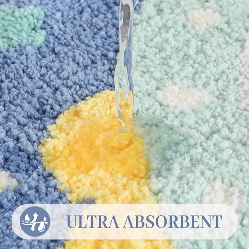 Cute Toilet Rug U Shaped, Microfiber Bathroom Toilet Rugs Non Slip Bath Mat Toliet Rug Machine Washable Absorbent Bathroom Rugs 20 x 22 Inches, Rocket - color: Flying Saucer