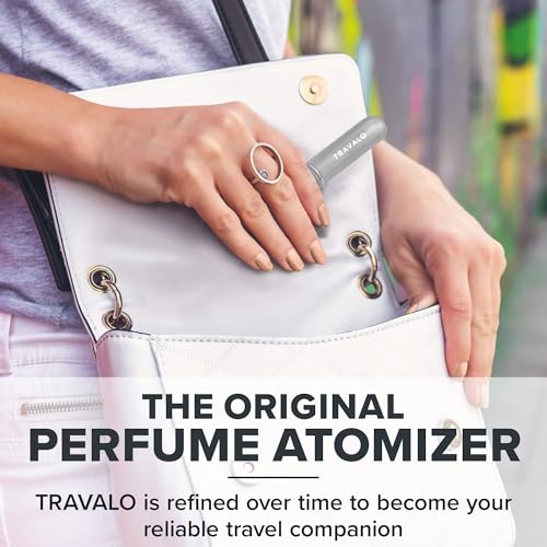 Travalo Classic HD Perfume Atomizer - Leak-Proof and TSA Approved for Air Travel - Reusable, Airtight, Easy-Fill Mini Pump Sprayer - Lightweight, Elegant Design w/Volume Window - Silver 0.17oz - color: Silver