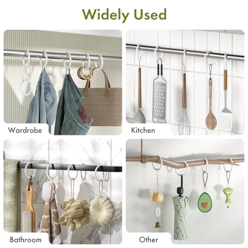 Amazer Plastic Shower Curtain Rings, 12 Pcs Shower Curtain Hooks, O Shape Wihte Shower Curtain Hooks Rings, Easy to Snap Closure Shower Hooks Rings Loops for Shower Curtain - color: White, size: 12 Pack