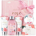 BODY & EARTH Spa Gift Set for Women - Luxurious 5 Pcs Bath and Body Box, Rose Scent, Includes Body Wash, Body Butter, Body Lotion and More, Birthday Christmas Gifts for Mom Self Care Kit for Her