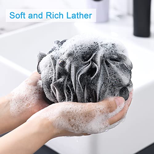 AmazerBath Loofah Sponge 60g/Piece, Loofah for Men Body Scrubber - Bath Sponge Loofa Set of 4 Black - style: Black