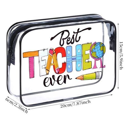 Teach Bag Clear Zipper Pouch, Teacher Survival Kit Bag, Clear Makeup Cosmetic Bag, PVC Waterproof Travel Toiletry Bag Graduation Thanks Gift (B) - style: B