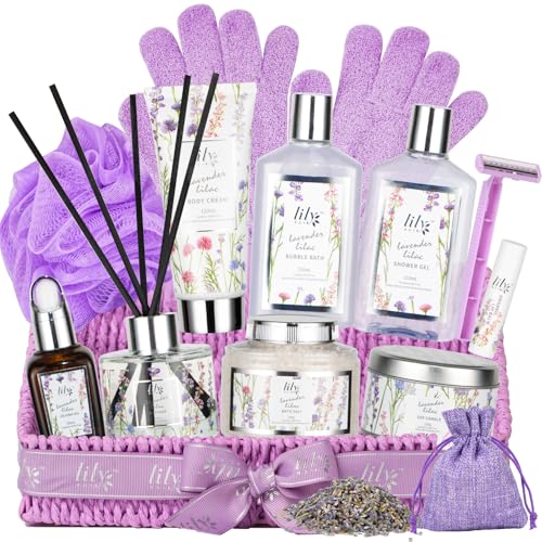 15Pcs Spa Bath Gifts Set Kit - Relaxing Lavender Spa Gift Baskets for Women