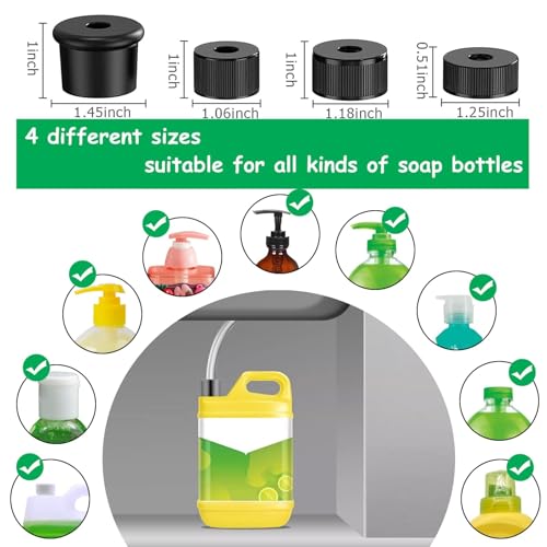 Under-Sink Soap Dispenser Extension Tube Kit (47”) with Check Valve – Direct-from-Bulk Bottle Solution for Kitchen Sink Soap & Dish Detergent – Fits Most Countertop Dispensers (2 Sets)