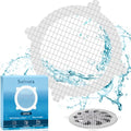 Disposable Shower Drain Hair Catcher, 30-Pack Mesh Stickers for Sink | peel-and-stick mesh traps hair, drains fast - stays flat on tile, metal, plastic - toss and replace, no scrubbing needed