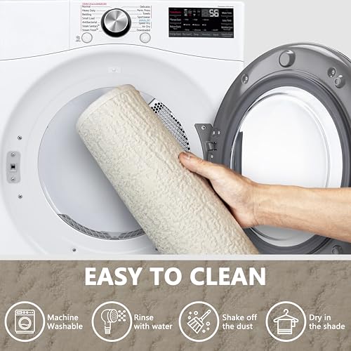 Bathroom Mat Quick Dry Low Profile Washable Bathroom Rugs Non Slip Bath Rug Ultra Thin Bath Mat Fit Under Door, Cream White 17" × 32" - color: Cream, size: Medium(17"x 32")