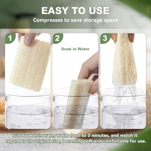 Natural Loofah Sponge Exfoliating Body Scrubbe34212424r Men Women,Reusable Bath Sponge for Shower Face, Back & Body,Eco-Friendly Bath Loofah for Deep Cleansing &Smooth Skin 4Pcs