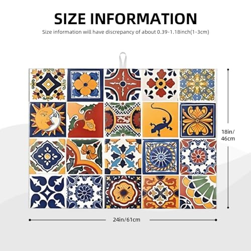 2Pcs Dish Drying Mats Faucet Mats Sets Large Size Coffee Mats Sink Faucet Mat Splash Guard for Kitchen Counter Bathroom Sink Coffee Bar Kitchen Decor (Retro Boho, 18"x24" 15" x 5.5"Set) - color: Retro Boho