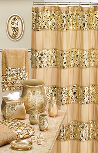 Zahari Home Sinatra Soap Dish Unique Design Bling Glass Mosaic Décor Soap Bar Holder, Champagne - color: Sinatra Champagne