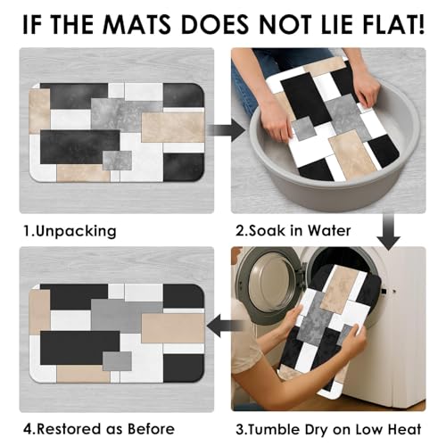 Beige Geometric Shower Curtain Set with Toilet Lid Cover and Non-Slip Rugs for Bathroom, Black Grey White Checkered 4 Pcs Shower Curtain, Modern Abstract Bathroom Set with 12 Hooks - color: Abstract Geometric Beige