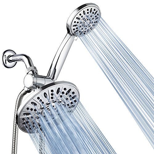 AquaDance 7" Premium High Pressure 3-Way Rainfall Combo for The Best of Both Worlds - Enjoy Luxurious Rain Showerhead and 6-Setting Hand Held Shower Separately or Together - Chrome Finish - 3328 - color: Chrome, style: 2.5 Gallons Per Minute