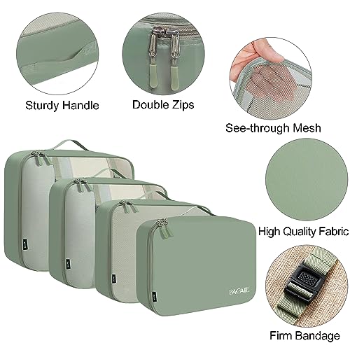 BAGAIL 8 Set Packing Cubes Luggage Packing Organizers for Travel Accessories-Matcha Green - color: Matcha Green, size: 8 Set