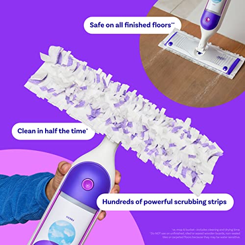 Swiffer Power Mop Refill Pack, Floor Cleaner for Mopping Tile, Vinyl, Laminate, Wood in Home, Bathroom, Kitchen, All Purpose Multi-Surface Cleaning, 5 Pads + 1 Lavender Solution, Pack of 4 - size: 4 Fl Oz (Pack of 1)