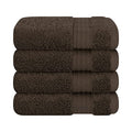 Cotton Paradise 100% Cotton Turkish Towel Set, Soft Absorbent Quick Dry, 4 Piece Washcloth Set, Chocolate Brown - color: Chocolate Brown, size: 4 PC SET (13x13")