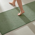 TYUU Bathroom Runner Rugs, Long Bath Mat Runner Washable Thin Quick Dry Low Pile Bathroom Runner Rugs Non Slip, Sage Green 16"x60" - color: Sage Green, size: 1'4" X 5' (Runner)
