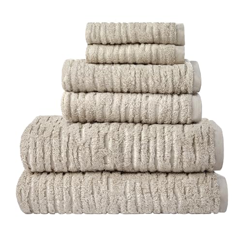 SKL Home CloudSoft Cotton Luxury 4-Piece Washcloth Set, Oatmeal - color: Oatmeal, style: Wash Cloths (Set of 4)