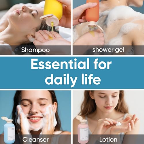 3 PACK Travel Shampoo Bottle, Empty Plastic Squeeze Bottles 6.8oz with Flip Cap, Lotion Container for Toiletries Travel Size Shampoo and Conditioner - color: Light Blue, size: 6.8 oz
