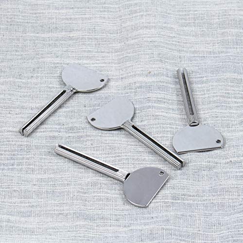 AUEAR, Stainless Steel Toothpaste Tube Squeezers Key Silver for Home Hair Dye (Set of 4) - color: Silver