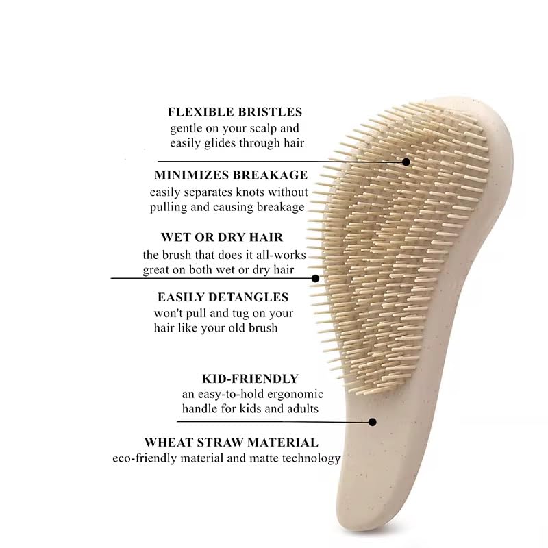 3-in-1 Hair Care Set – Detangling Brush, Wide Tooth Comb & Scalp Massager Brush | Relieve Stress, Stimulates Scalp & Promotes Healthy Hair Growth(Purple) - color: Purple