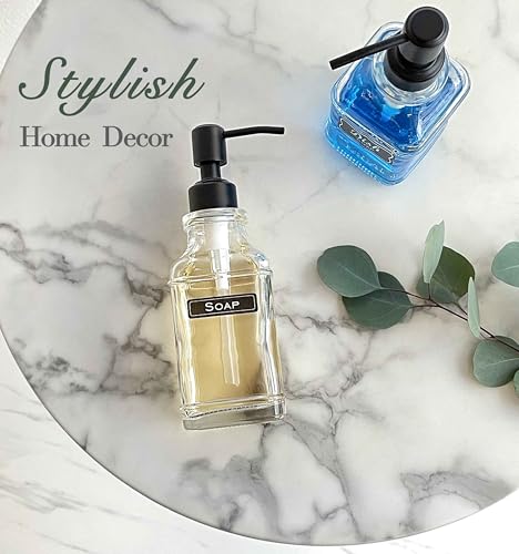 JASAI 2Pack Glass Soap Dispenser with Black Rust Proof Pump, Refillable Dish Soap Dispenser with for Kitchen and Bathroom. - color: 2 Pack Matteblack