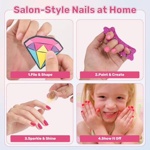 Kids Foot Spa Kit - Kids Spa Day Kit for Girls 4-12 Years. - Pedicure Foot Spa, Girls Spa Set Nails Art Salon Girl Stuff - Parties & Christmas Birthday Gifts for 7 8 9 10-12 Year Old Girl Gifts - color: Rose Red
