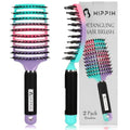 Boar Bristle Hair Brush Set of 2, HIPPIH Wet & Dry Hair Brushes Made by Fine Natural Boar Hair Can Adds Shine and Smoothing, Detangling Hairbrush for Women, Men & Kids' Long Curly Thick Hair - color: Mint Purple & Green