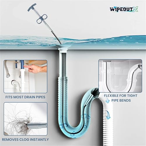 Drain Clog Remover 35.5 Inch Flexible Grabber Claw Hair Drain Snake for Sink-Shower-Toilet & Kitchen Pipes 7 Hair Clog Remover 2 (18 inch) Brushes and 20 Pair of Disposable Gloves - style: Pack of 10 - 35.5"