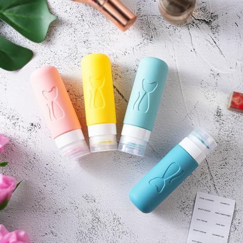 Zafit TSA Approved 3oz Leakproof Travel Bottles for Toiletries, Refillable Containers for Shampoo Conditioner Lotion Body Wash(Multicolored B) - color: Multicolored B